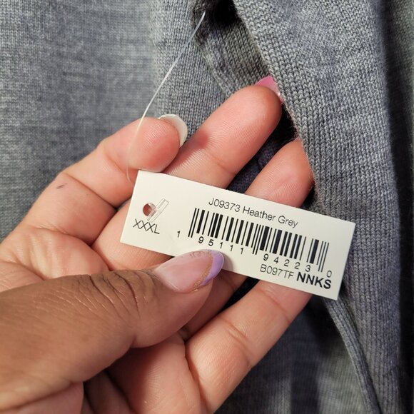 Paris Sunday Men's Heather Gray 100% Wool Crew Neck Pullover Sweater Size XXXL - Picture 5 of 10